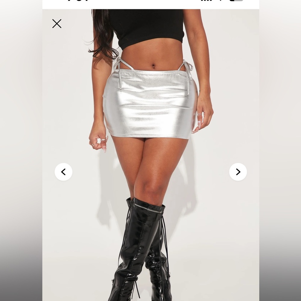 Brand NEW with tags Silver Mini Skirt